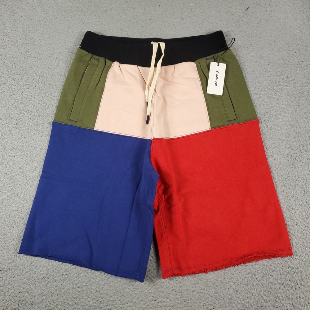 Lotto Sport Italia Shorts Mens Medium Blue Red Colorblock Training Sweat shorts